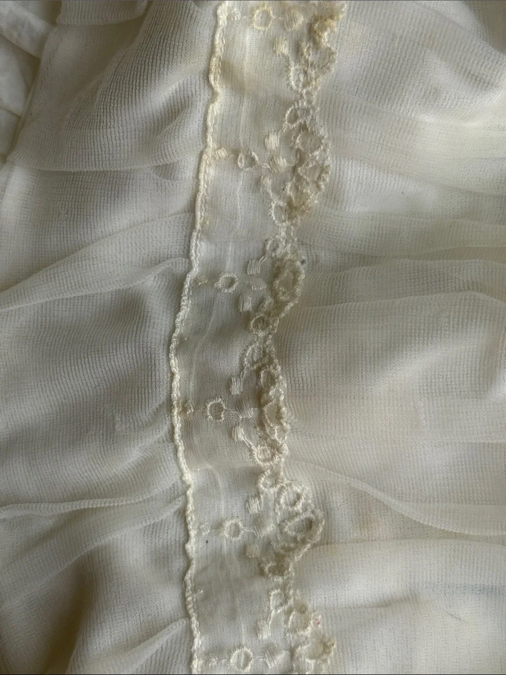 Vintage Child/Doll Slip Petticoat Heirloom Sewing Fabric White Sheer Ruffles